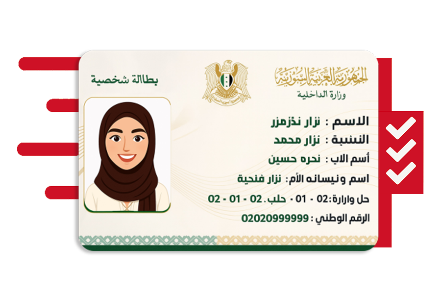 Syria female ID card verification